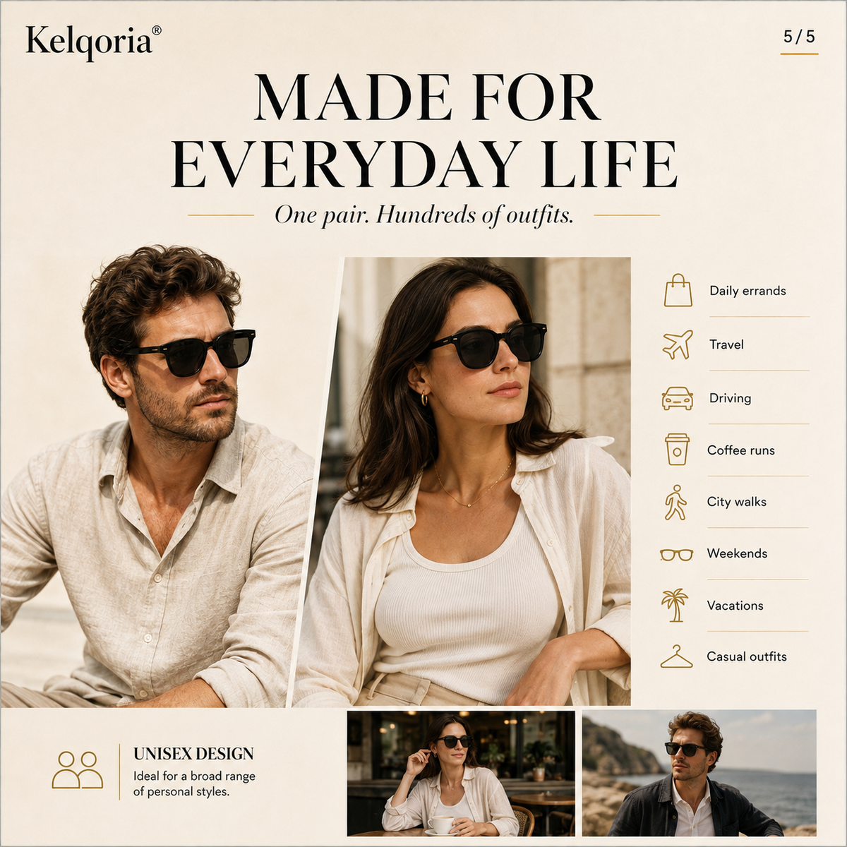Kelqoria® MARAIS Classic Everyday Sunglasses