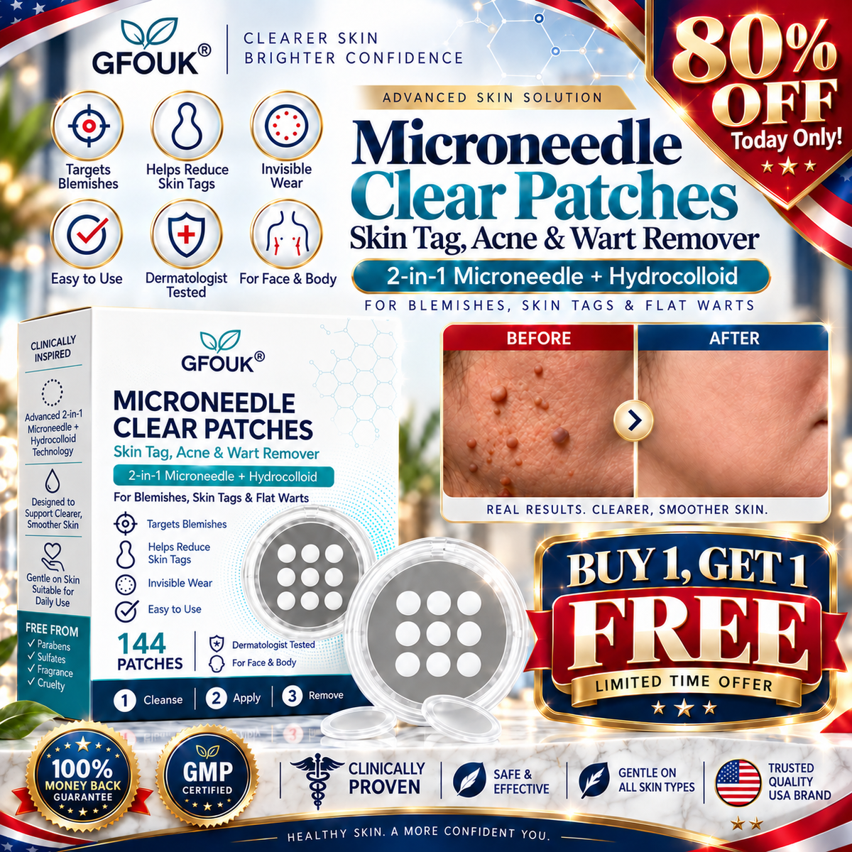 🌟 𝐎𝐟𝐟𝐢𝐜𝐢𝐚𝐥 𝐒𝐭𝐨𝐫𝐞 | GFOUK®  🍃𝐁𝐨𝐭𝐚𝐧𝐢𝐜𝐚𝐥 𝐌𝐢𝐜𝐫𝐨𝐧𝐞𝐞𝐝𝐥𝐞 𝐇𝐲𝐝𝐫𝐨𝐜𝐨𝐥𝐥𝐨𝐢𝐝 𝐏𝐚𝐭𝐜𝐡 (𝐅𝐨𝐫 𝐒𝐤𝐢𝐧 𝐓𝐚𝐠𝐬, 𝐒𝐦𝐚𝐥𝐥 𝐒𝐤𝐢𝐧 𝐆𝐫𝐨𝐰𝐭𝐡𝐬, 𝐖𝐚𝐫𝐭𝐬, 𝐌𝐨𝐥𝐞𝐬, 𝐀𝐠𝐞 𝐒𝐩𝐨𝐭𝐬 & 𝐏𝐢𝐠𝐦𝐞𝐧𝐭𝐚𝐭𝐢𝐨𝐧 𝐂𝐨𝐧𝐜𝐞𝐫𝐧𝐬)