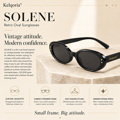 Kelqoria® SOLENE Retro Oval Sunglasses