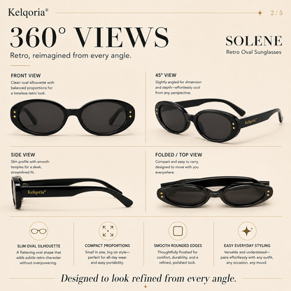 Kelqoria® SOLENE Retro Oval Sunglasses