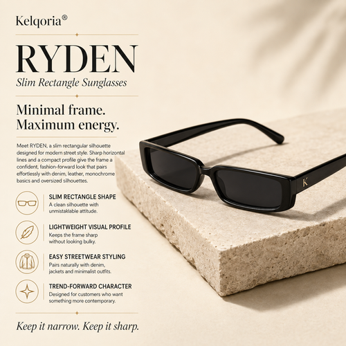 Kelqoria® RYDEN Slim Rectangle Sunglasses