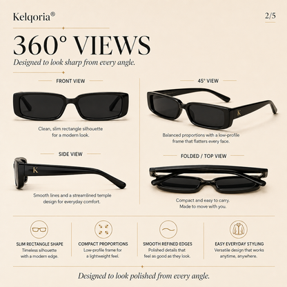 Kelqoria® RYDEN Slim Rectangle Sunglasses