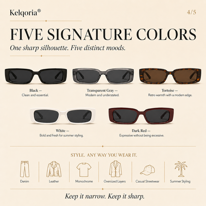 Kelqoria® RYDEN Slim Rectangle Sunglasses