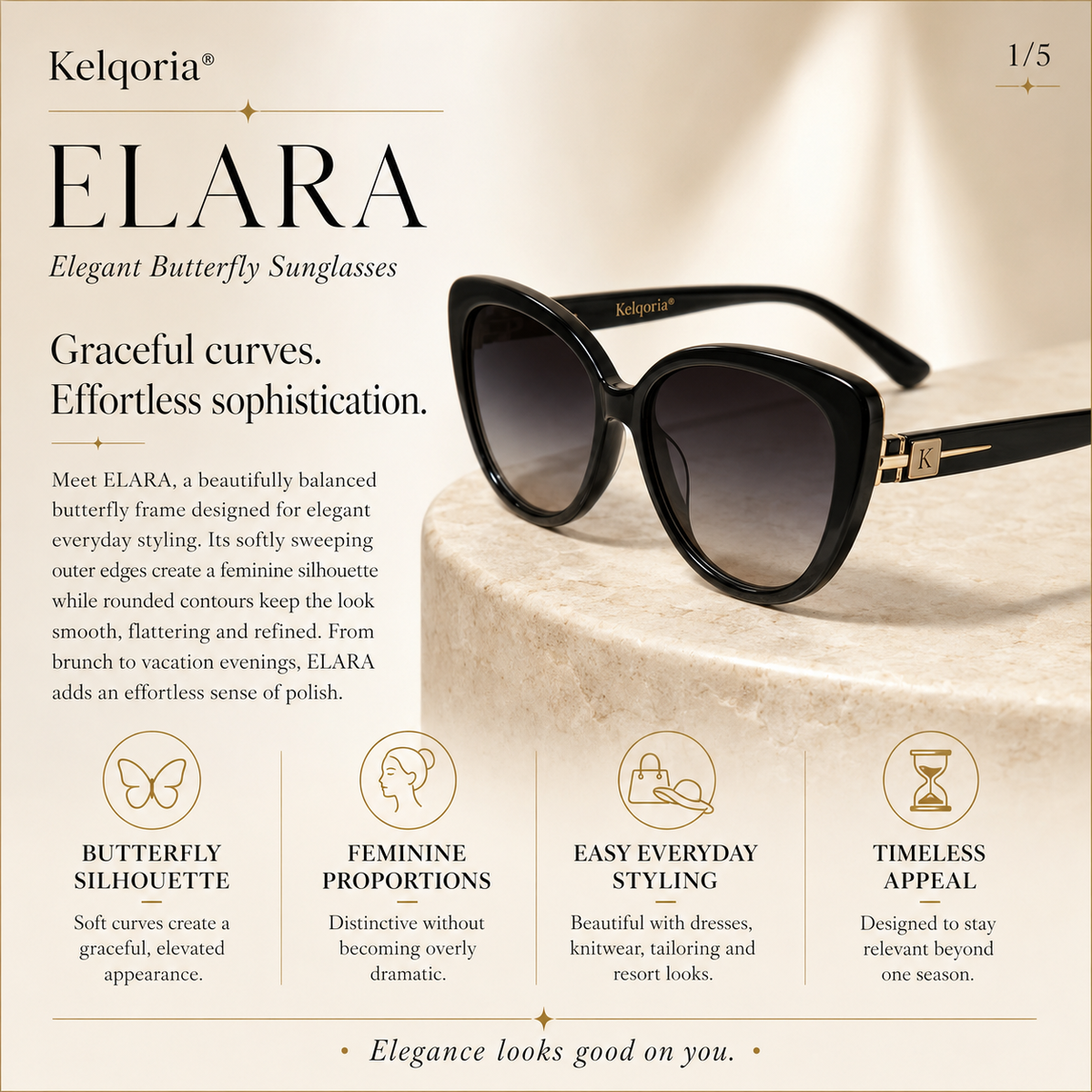 Kelqoria® ELARA Elegant Butterfly Sunglasses