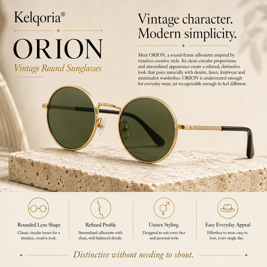 Kelqoria® ORION Vintage Round Sunglasses