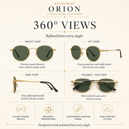 Kelqoria® ORION Vintage Round Sunglasses