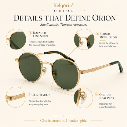Kelqoria® ORION Vintage Round Sunglasses