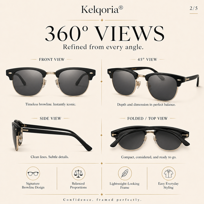 Kelqoria® VESPER Classic Browline Sunglasses
