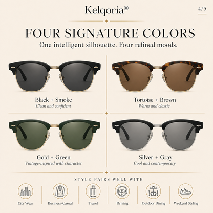Kelqoria® VESPER Classic Browline Sunglasses