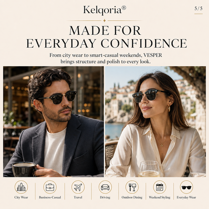 Kelqoria® VESPER Classic Browline Sunglasses