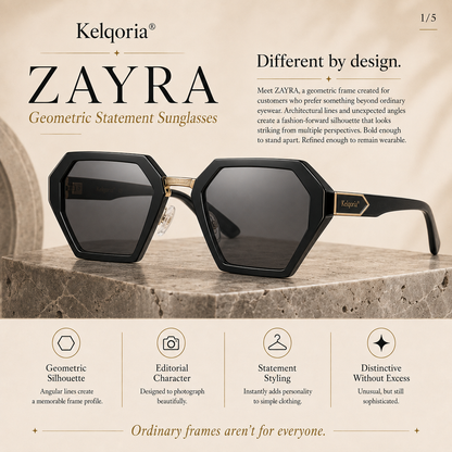 Kelqoria® ZAYRA Geometric Statement Sunglasses