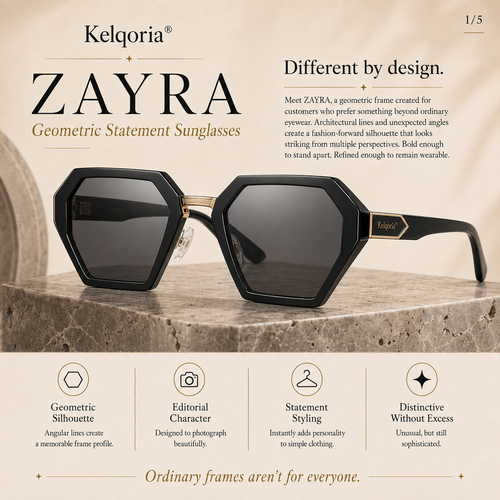 Kelqoria® ZAYRA Geometric Statement Sunglasses