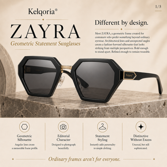 Kelqoria® ZAYRA Geometric Statement Sunglasses