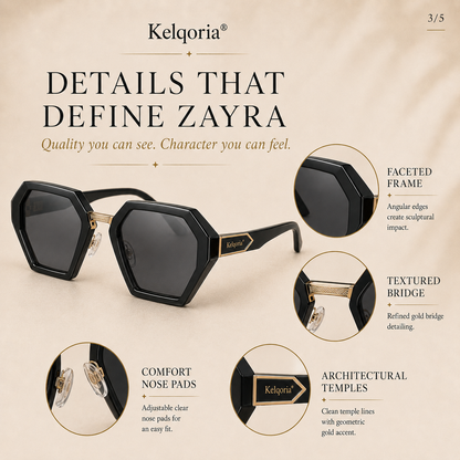 Kelqoria® ZAYRA Geometric Statement Sunglasses