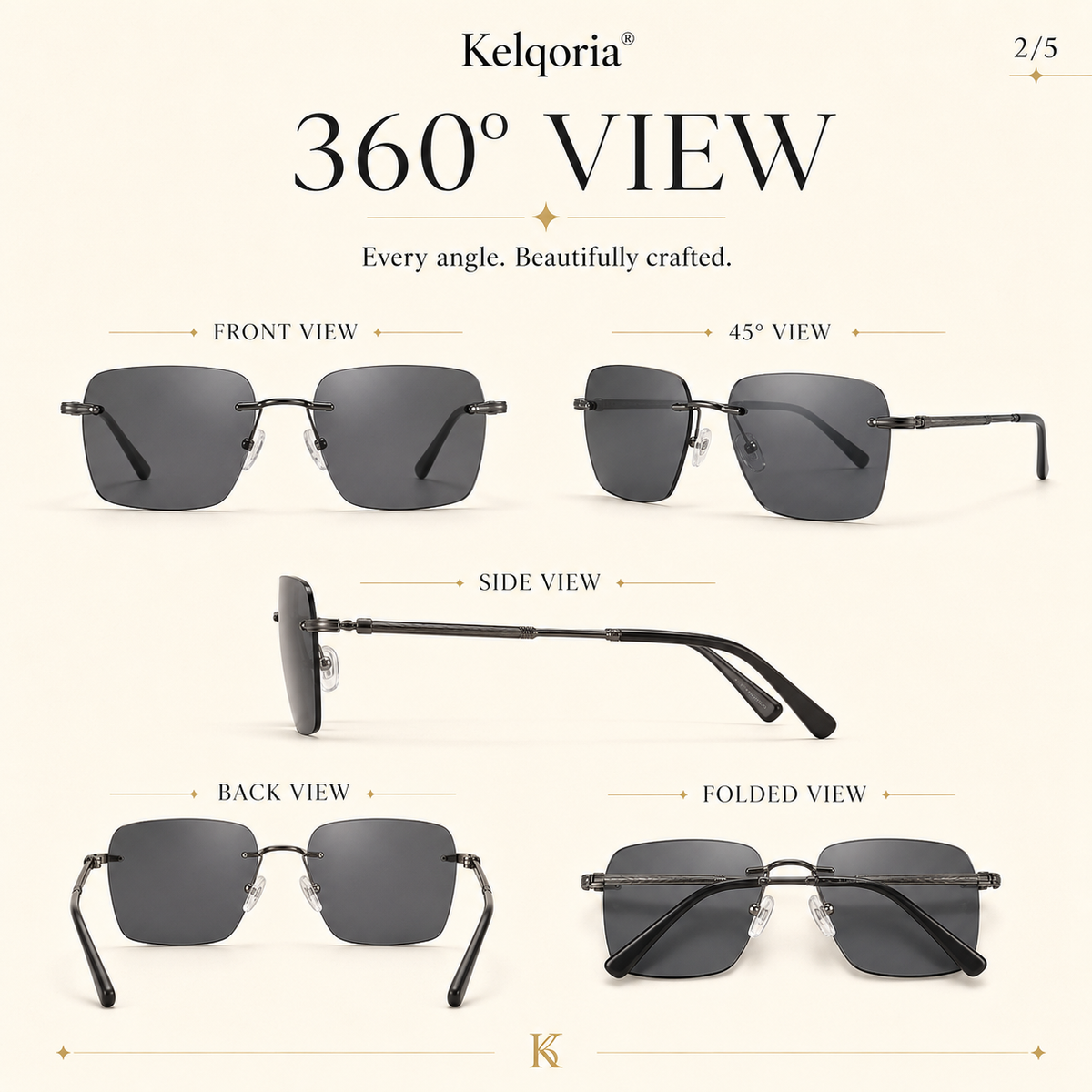 Kelqoria® AERIS Minimal Rimless Sunglasses