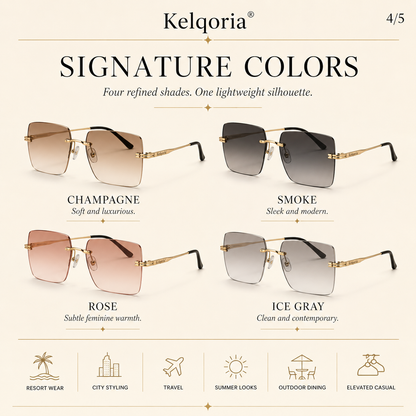 Kelqoria® AERIS Minimal Rimless Sunglasses