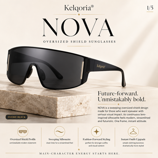 Kelqoria® NOVA Oversized Shield Sunglasses