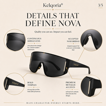 Kelqoria® NOVA Oversized Shield Sunglasses