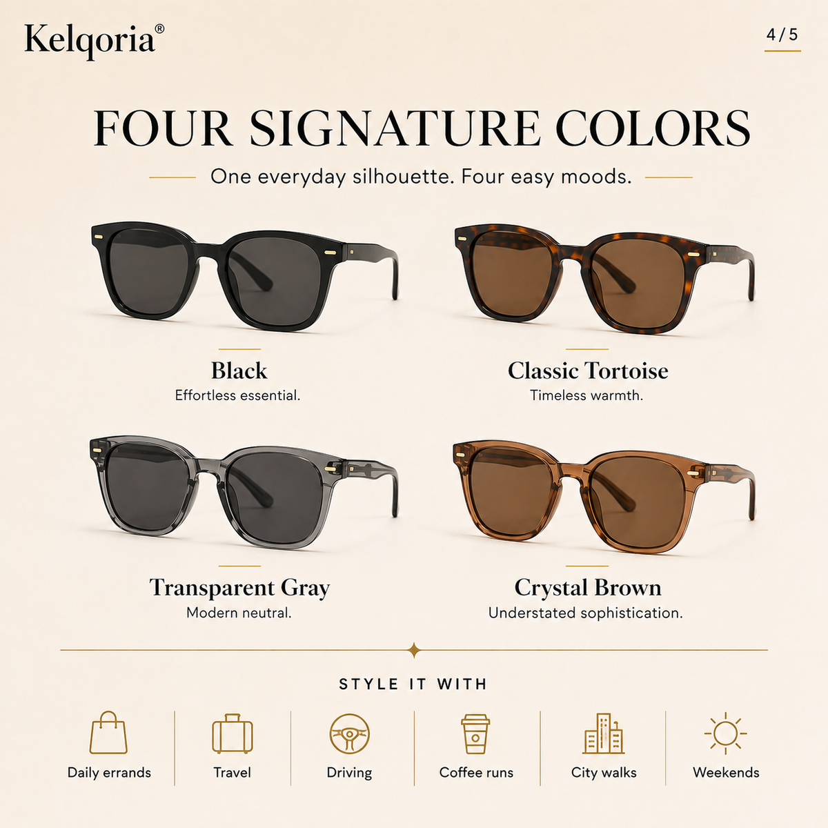 Kelqoria® MARAIS Classic Everyday Sunglasses