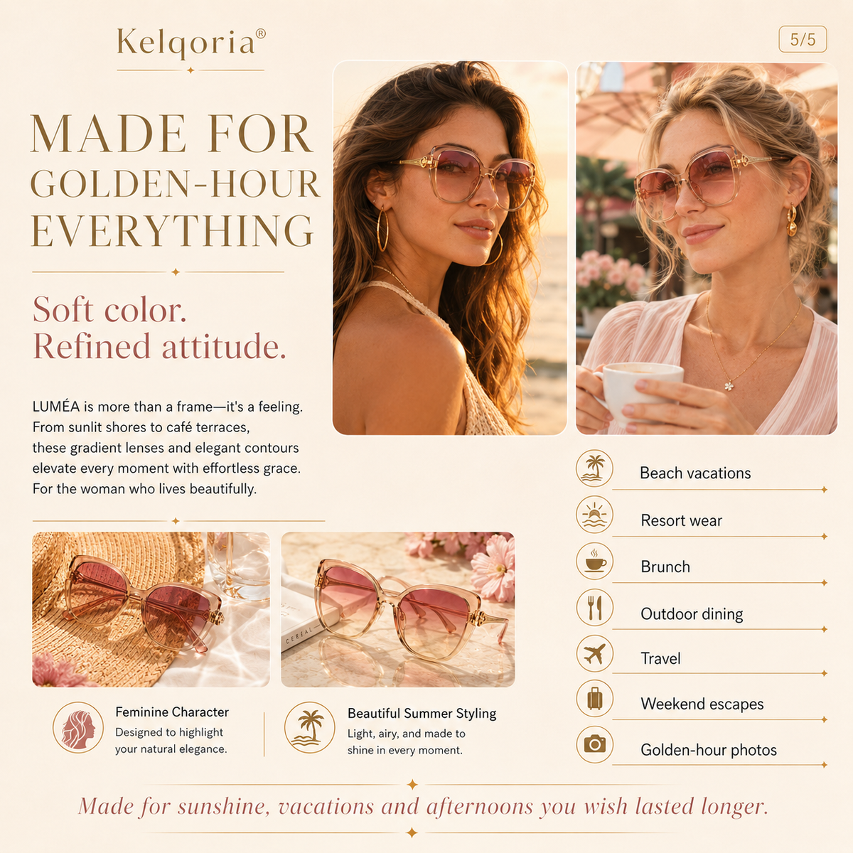 Kelqoria® LUMÉA Gradient Fashion Sunglasses