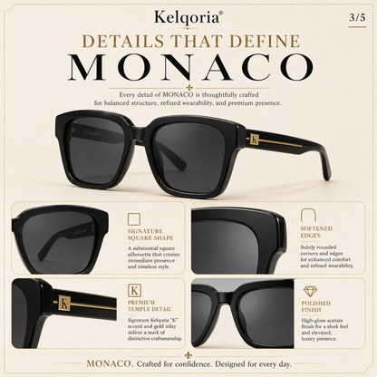 Kelqoria® MONACO Signature Square Sunglasses