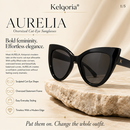 Kelqoria® AURELIA Oversized Cat-Eye Sunglasses