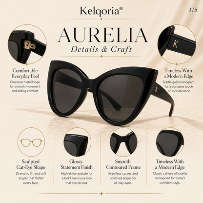 Kelqoria® AURELIA Oversized Cat-Eye Sunglasses
