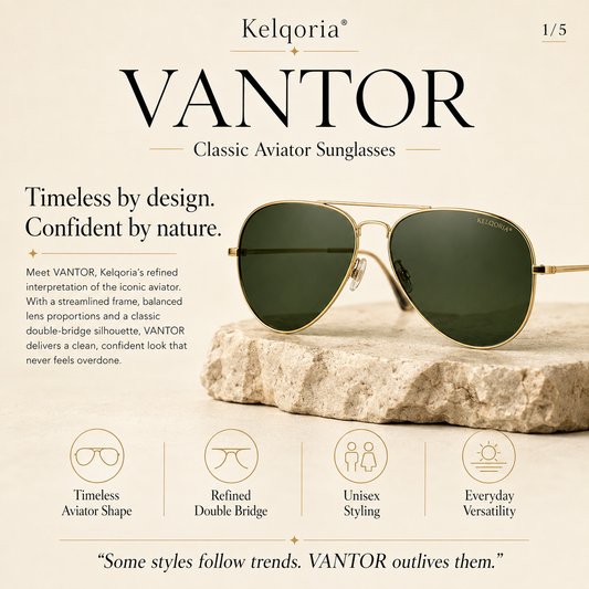 Kelqoria® VANTOR Classic Aviator Sunglasses