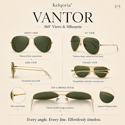 Kelqoria® VANTOR Classic Aviator Sunglasses