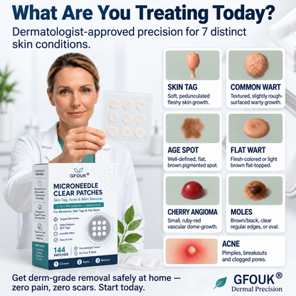 🌟 𝐎𝐟𝐟𝐢𝐜𝐢𝐚𝐥 𝐒𝐭𝐨𝐫𝐞 | GFOUK®  🍃𝐁𝐨𝐭𝐚𝐧𝐢𝐜𝐚𝐥 𝐌𝐢𝐜𝐫𝐨𝐧𝐞𝐞𝐝𝐥𝐞 𝐇𝐲𝐝𝐫𝐨𝐜𝐨𝐥𝐥𝐨𝐢𝐝 𝐏𝐚𝐭𝐜𝐡 (𝐅𝐨𝐫 𝐒𝐤𝐢𝐧 𝐓𝐚𝐠𝐬, 𝐒𝐦𝐚𝐥𝐥 𝐒𝐤𝐢𝐧 𝐆𝐫𝐨𝐰𝐭𝐡𝐬, 𝐖𝐚𝐫𝐭𝐬, 𝐌𝐨𝐥𝐞𝐬, 𝐀𝐠𝐞 𝐒𝐩𝐨𝐭𝐬 & 𝐏𝐢𝐠𝐦𝐞𝐧𝐭𝐚𝐭𝐢𝐨𝐧 𝐂𝐨𝐧𝐜𝐞𝐫𝐧𝐬)
