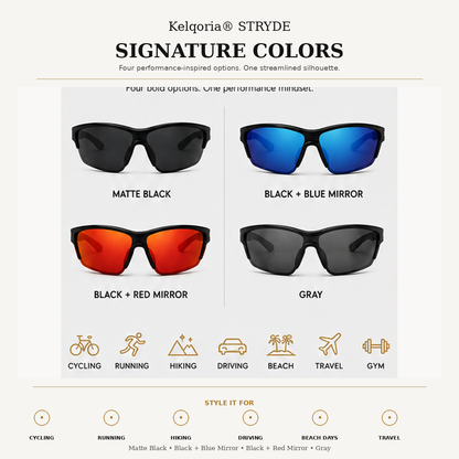 Kelqoria® STRYDE Performance Wrap Sunglasses